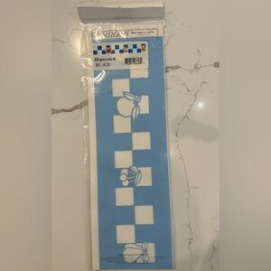 🎄Pfaltzgraff Hopscotch Check and Fruit  Blue Laser Stencils NIP